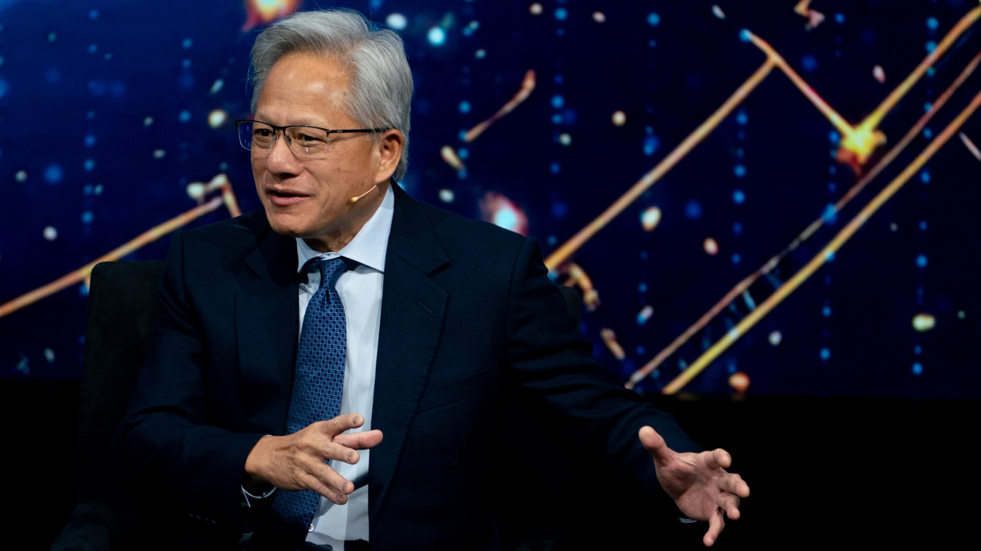 Nvidia Boss, Jensen Huang, speaking at a conference