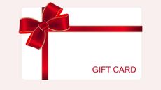 Illustration of a gift card wrapped in a red bow