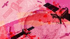 Illustration depicting space data centers