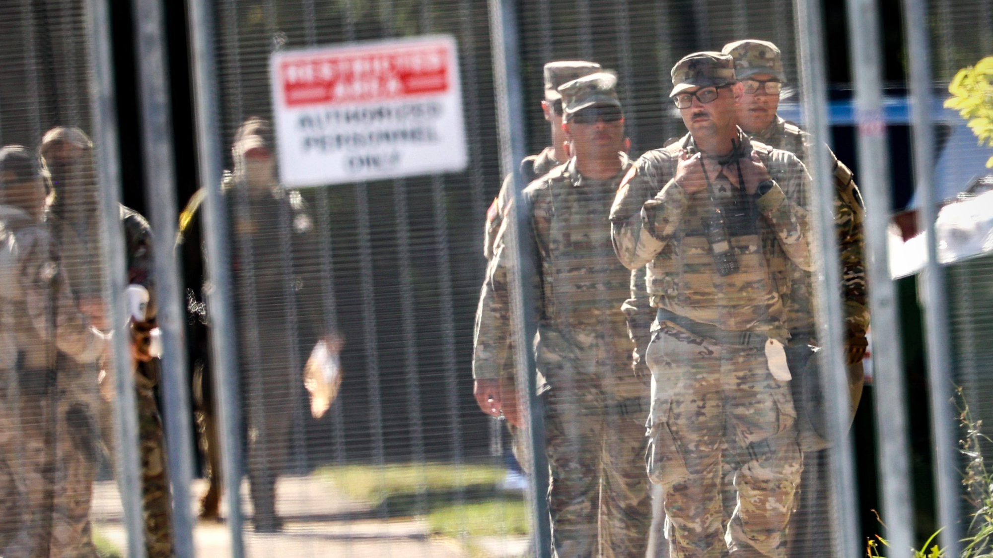 National Guard troops stationed outside Chicago during blocked deployment